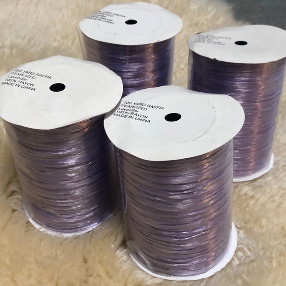 4 100 yard spools of lavender raffia - Picture 1 of 4